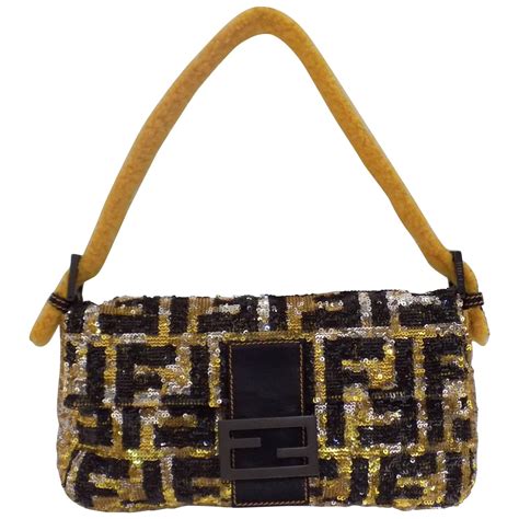 vintage fendi sequins bag|fendi denim baguette.